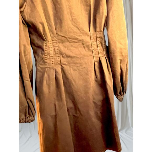 Petal And Pup Phoenix Mini Dress Brown Denim Cinched Long Sleeve Fall Size XL - Picture 15 of 15
